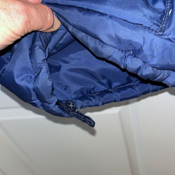 Vintage St Moritz Ski Team Down Feathers Insulated Hooded Parka Jacket XL Blue - Picture 9 of 13